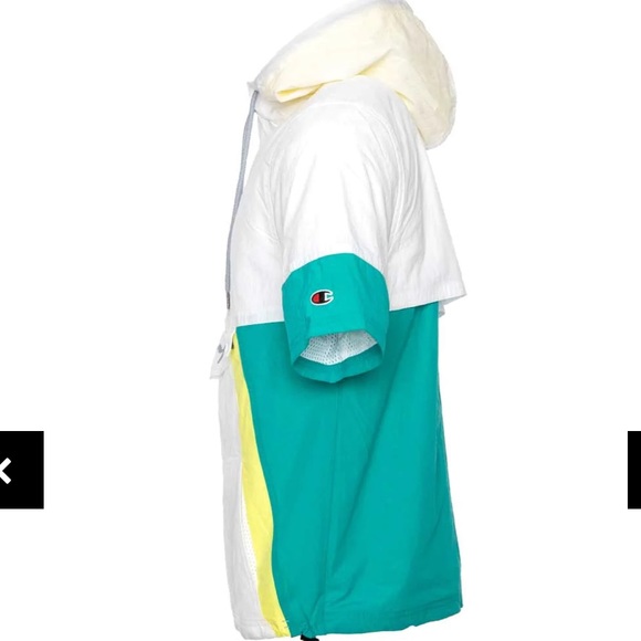 Champion Short Sleeve Quarter Zip Windbreaker Hoodie - Picture 3 of 8